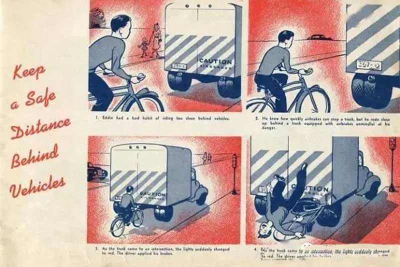 Keep a safe distance behind vehicles